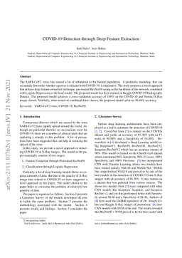 COVID-19 Detection through Deep Feature Extraction