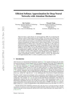 Efficient Softmax Approximation for Deep Neural Networks with Attention
  Mechanism