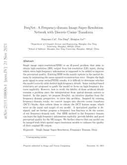 FreqNet: A Frequency-domain Image Super-Resolution Network with Dicrete
  Cosine Transform