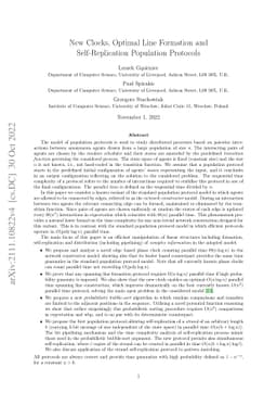 New Clocks, Optimal Line Formation and Self-Replication Population
  Protocols
