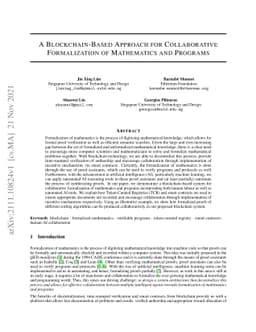 A Blockchain-Based Approach for Collaborative Formalization of
  Mathematics and Programs