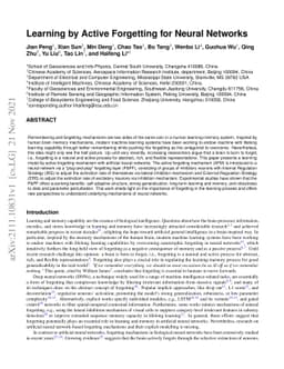 Learning by Active Forgetting for Neural Networks