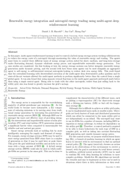 Renewable energy integration and microgrid energy trading using
  multi-agent deep reinforcement learning