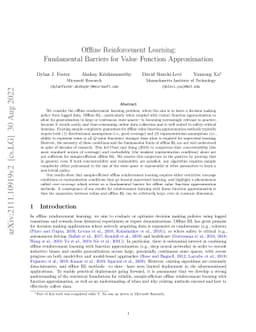 Offline Reinforcement Learning: Fundamental Barriers for Value Function
  Approximation