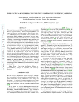 Hierarchical Knowledge Distillation for Dialogue Sequence Labeling