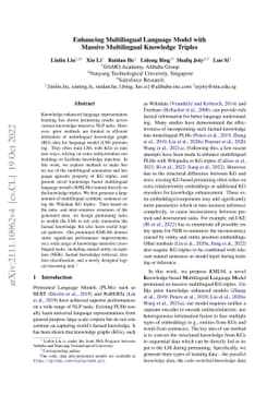 Enhancing Multilingual Language Model with Massive Multilingual
  Knowledge Triples