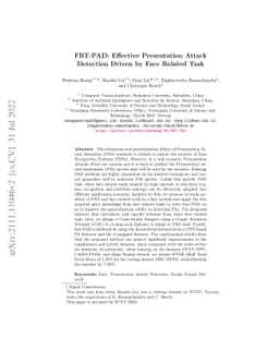 FRT-PAD: Effective Presentation Attack Detection Driven by Face Related
  Task