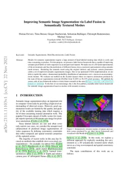 Improving Semantic Image Segmentation via Label Fusion in Semantically
  Textured Meshes
