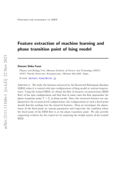 Feature extraction of machine learning and phase transition point of
  Ising model