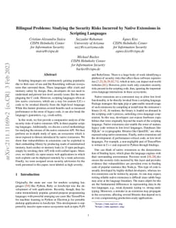 Bilingual Problems: Studying the Security Risks Incurred by Native
  Extensions in Scripting Languages