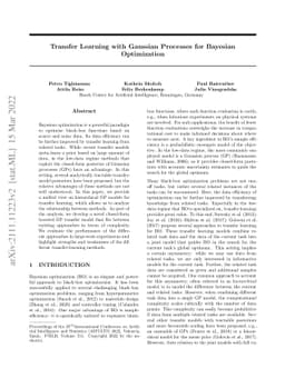 Transfer Learning with Gaussian Processes for Bayesian Optimization