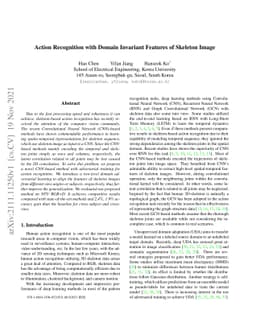 Action Recognition with Domain Invariant Features of Skeleton Image