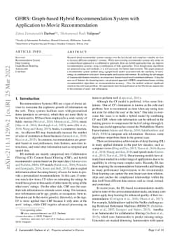 GHRS: Graph-based Hybrid Recommendation System with Application to Movie
  Recommendation