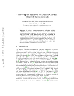 Vector Space Semantics for Lambek Calculus with Soft Subexponentials