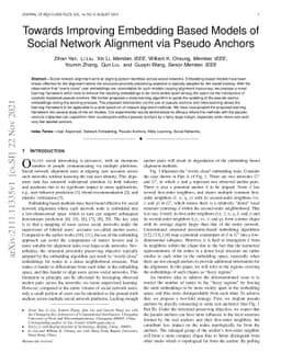 Towards Improving Embedding Based Models of Social Network Alignment via
  Pseudo Anchors