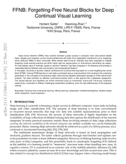 FFNB: Forgetting-Free Neural Blocks for Deep Continual Visual Learning