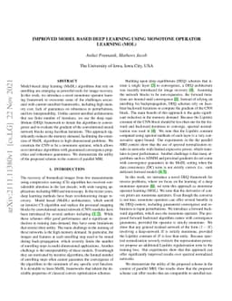 Improved Model based Deep Learning using Monotone Operator Learning
  (MOL)