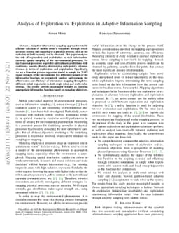 Analysis of Exploration vs. Exploitation in Adaptive Information
  Sampling