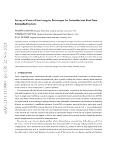 Survey of Control-Flow Integrity Techniques for Embedded and Real-Time
  Embedded Systems