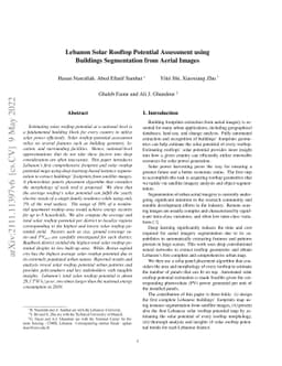 Lebanon Solar Rooftop Potential Assessment using Buildings Segmentation
  from Aerial Images