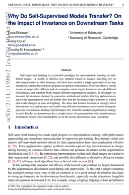 Why Do Self-Supervised Models Transfer? Investigating the Impact of
  Invariance on Downstream Tasks
