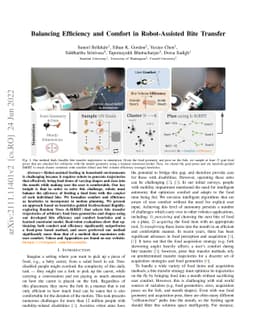 Balancing Efficiency and Comfort in Robot-Assisted Bite Transfer