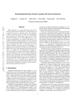 Benchmarking Detection Transfer Learning with Vision Transformers