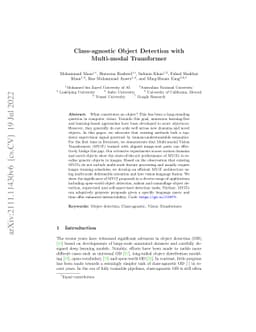 Class-agnostic Object Detection with Multi-modal Transformer