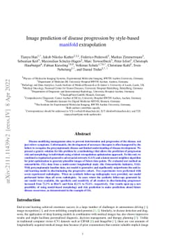 Image prediction of disease progression by style-based manifold
  extrapolation