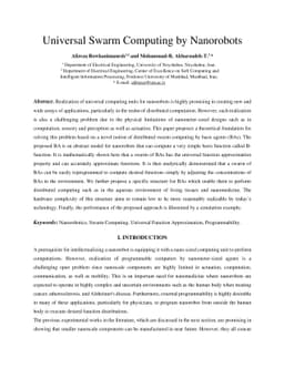 Universal Swarm Computing by Nanorobots