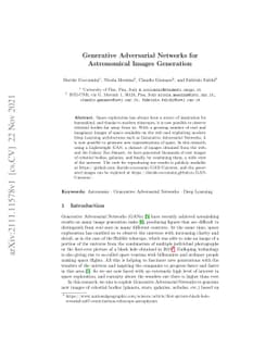 Generative Adversarial Networks for Astronomical Images Generation
