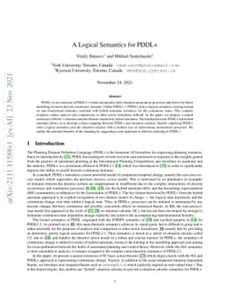 A Logical Semantics for PDDL+