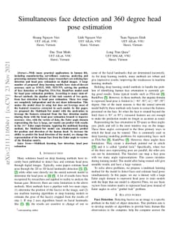 Simultaneous face detection and 360 degree headpose estimation