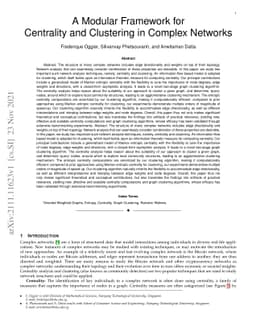 A Modular Framework for Centrality and Clustering in Complex Networks
