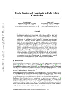 Weight Pruning and Uncertainty in Radio Galaxy Classification