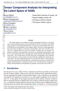 Tensor Component Analysis for Interpreting the Latent Space of GANs