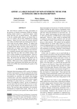 ADTOF: A large dataset of non-synthetic music for automatic drum
  transcription