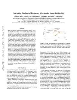 Intriguing Findings of Frequency Selection for Image Deblurring