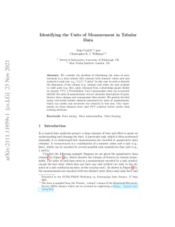 Identifying the Units of Measurement in Tabular Data