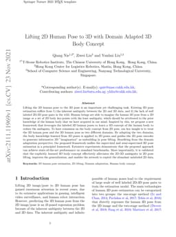 Lifting 2D Human Pose to 3D with Domain Adapted 3D Body Concept