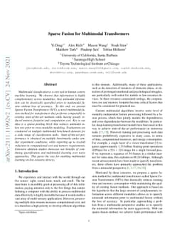 Sparse Fusion for Multimodal Transformers