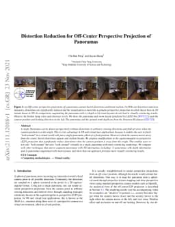 Distortion Reduction for Off-Center Perspective Projection of Panoramas