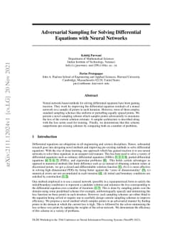 Adversarial Sampling for Solving Differential Equations with Neural
  Networks