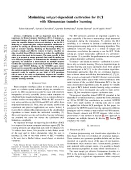 Minimizing subject-dependent calibration for BCI with Riemannian
  transfer learning