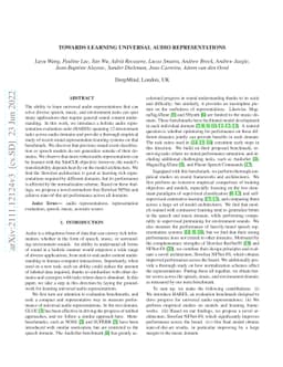 Towards Learning Universal Audio Representations