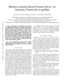 Machine Learning Based Forward Solver: An Automatic Framework in gprMax