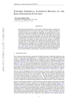 Towards Empirical Sandwich Bounds on the Rate-Distortion Function