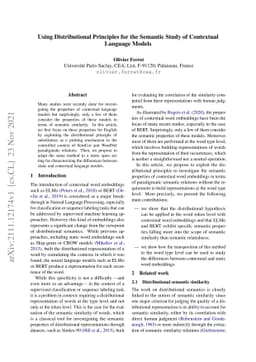 Using Distributional Principles for the Semantic Study of Contextual
  Language Models