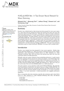 KUIELab-MDX-Net: A Two-Stream Neural Network for Music Demixing