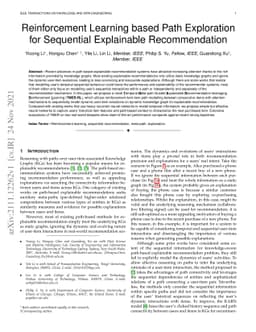 Reinforcement Learning based Path Exploration for Sequential Explainable
  Recommendation